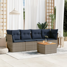 vidaXL 5 részes szürke polyrattan kerti ülőgarnitúra párnával kerti bútor