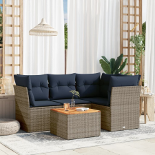 vidaXL 5 részes szürke polyrattan kerti ülőgarnitúra párnával kerti bútor