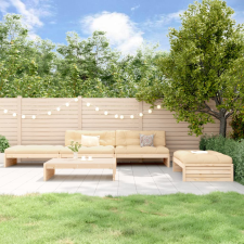 vidaXL 5 részes tömör fa kerti ülőgarnitúra párnával kerti bútor