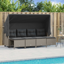 vidaXL 5 részes világosszürke polyrattan kerti ülőgarnitúra párnákkal kerti bútor
