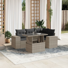 vidaXL 5 részes világosszürke polyrattan kerti ülőgarnitúra párnákkal kerti bútor
