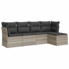 vidaXL 5 részes világosszürke polyrattan kerti ülőgarnitúra párnákkal (3249401) kerti bútor