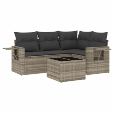 vidaXL 5 részes világosszürke polyrattan kerti ülőgarnitúra párnákkal (3252459) kerti bútor