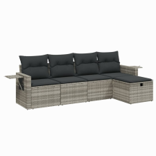 vidaXL 5 részes világosszürke polyrattan kerti ülőgarnitúra párnákkal (3263778) kerti bútor