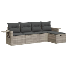 vidaXL 5 részes világosszürke polyrattan kerti ülőgarnitúra párnákkal (3325468) kerti bútor