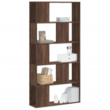 vidaXL 5 szintes barna tölgy színű fa könyvespolc 80,5x23,5x162,5 cm bútor