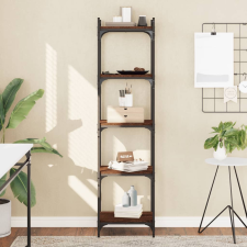 vidaXL 5 szintes barna tölgy színű szerelt fa könyvespolc 40x30x154 cm bútor