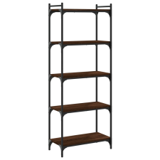 vidaXL 5 szintes barna tölgy színű szerelt fa könyvespolc 60x30x154 cm (837661) bútor
