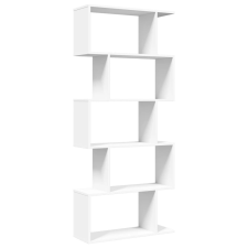 vidaXL 5 szintes fehér szerelt fa elválasztó könyvespolc 70x24x161 cm (858093) bútor