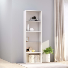vidaXL 5-szintes fényes fehér forgácslap könyvszekrény 60x30x189 cm bútor