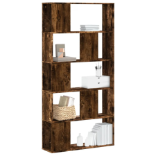 vidaXL 5 szintes füstös tölgy színű fa könyvespolc 80,5x23,5x162,5 cm bútor