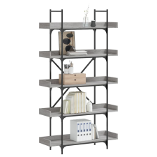 vidaXL 5-szintes szürke sonoma szerelt fa könyvespolc 100x33x180,5 cm bútor