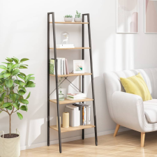 vidaXL 5 szintes világosbarna és fekete állópolc 56 x 35 x 174 cm bútor