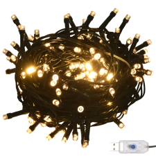 vidaXL 61 részes karácsonyi gömbszett csúccsal és 150 LED-del (330095) karácsonyfa izzósor