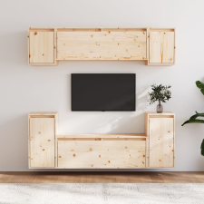 vidaXL 6 darab tömör fenyőfa TV-szekrény bútor