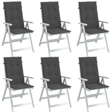 vidaXL 6 db antracit szövet magas háttámlájú székpárna 120x50x4 cm kerti bútor