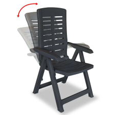 vidaXL 6 db antracitszürke dönthető műanyag kerti szék kerti bútor