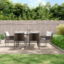 vidaXL 6 db barna polyrattan kerti szék párnával 54x61x83 cm (3187088) kerti bútor