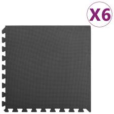 vidaXL 6 db fekete EVA habszivacs puzzle tornaszőnyeg 2,16 ㎡ puzzle, kirakós