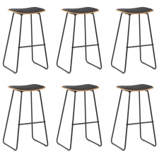 vidaXL 6 db fekete műbőr bárszék bútor