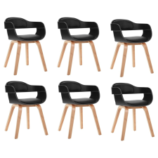 vidaXL 6 db fekete műbőr és hajlított fa étkezőszék bútor