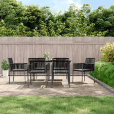 vidaXL 6 db fekete polyrattan kerti szék párnával 54x60,5x83,5 cm (3187092) kerti bútor