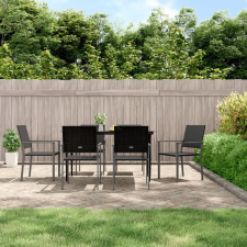 vidaXL 6 db fekete polyrattan kerti szék párnával 54x62,5x89 cm kerti bútor