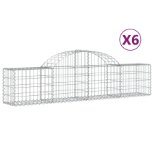vidaXL 6 db íves horganyzott vas gabion kosár 200x30x40/60 cm (3146051) kerti tárolás
