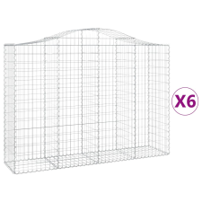 vidaXL 6 db íves horganyzott vas gabion kosár 200x50x140/160 cm (3145686) kerti tárolás