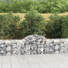 vidaXL 6 db íves horganyzott vas gabion kosár 200x50x60/80 cm bútor