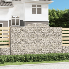 vidaXL 6 db íves horganyzott vas gabion kosár 300x30x180/200 cm kerti tárolás