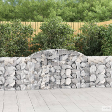 vidaXL 6 db íves horganyzott vas gabion kosár 300x30x80/100 cm kerti tárolás