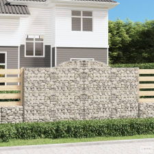 vidaXL 6 db íves horganyzott vas gabion kosár 300x50x160/180 cm kerti tárolás