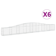 vidaXL 6 db íves horganyzott vas gabion kosár 400x30x40/60 cm (3145791) kerti tárolás