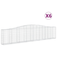 vidaXL 6 db íves horganyzott vas gabion kosár 400x30x80/100 cm (3145817) kerti tárolás