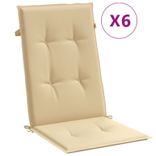 vidaXL 6 db melange bézs szövet magas háttámlájú székpárna 120x50x4 cm (4002423) lakástextília
