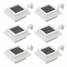 vidaXL 6 db négyszögletes fehér kültéri napelemes LED lámpa, 12 cm kültéri világítás