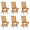 vidaXL 6 db összecsukható tömör tíkfa kerti szék