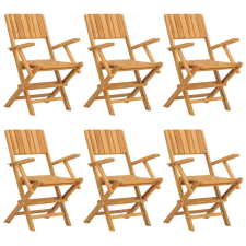 vidaXL 6 db összecsukható tömör tíkfa kerti szék 55 x 61 x 90 cm (3155062) kerti bútor