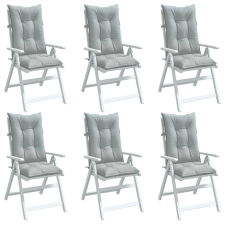 vidaXL 6 db világosszürke szövet magas háttámlájú székpárna 120x50x7cm kerti bútor