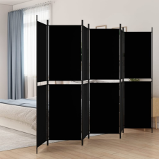 vidaXL 6 paneles fekete szövet térelválasztó 300x200 cm bútor
