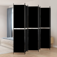vidaXL 6 paneles fekete szövet térelválasztó 300x220 cm bútor