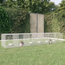 vidaXL 6 paneles horganyzott vas nyúlketrec 327x79x54 cm ketrec, szállítóbox rágcsálóknak