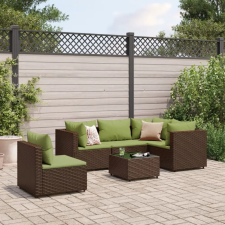 vidaXL 6 részes barna polyrattan kerti ülőgarnitúra párnákkal kerti bútor