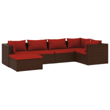 vidaXL 6 részes barna polyrattan kerti ülőgarnitúra párnákkal (3101811) kerti bútor