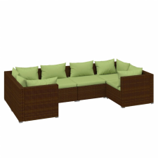 vidaXL 6 részes barna polyrattan kerti ülőgarnitúra párnákkal (3101940) kerti bútor