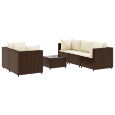 vidaXL 6 részes barna polyrattan kerti ülőgarnitúra párnákkal (3308017) kerti bútor