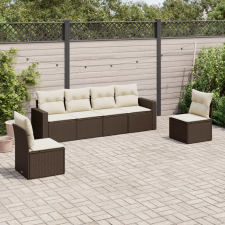 vidaXL 6 részes barna polyrattan kerti ülőgarnitúra párnával kerti bútor