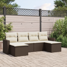 vidaXL 6 részes barna polyrattan kerti ülőgarnitúra párnával kerti bútor