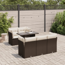 vidaXL 6 részes barna polyrattan kerti ülőgarnitúra párnával kerti bútor